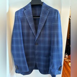 Suit Supply Blue Plaid Blazer Size 34